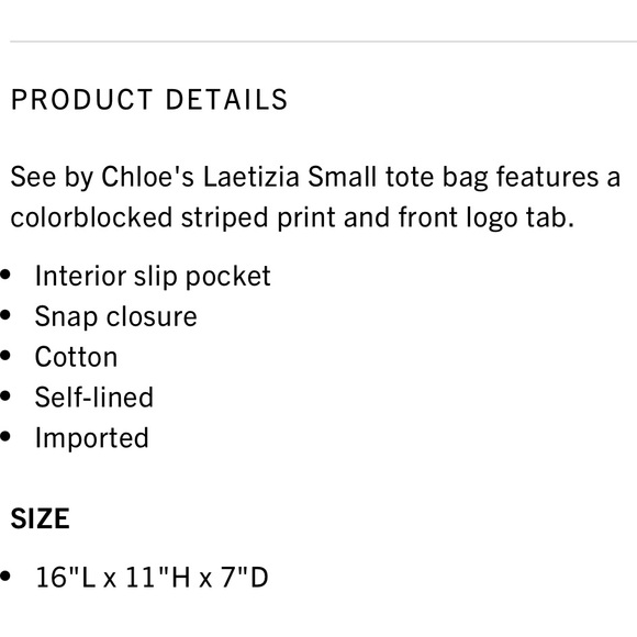 NWT See by Chloe Laetizia tote bag, smooth tan - Picture 4 of 11